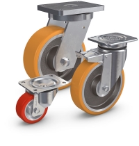 Electrically conductive VULKOLLAN<sup>?</sup>-wheels. For more information click to visit the website.